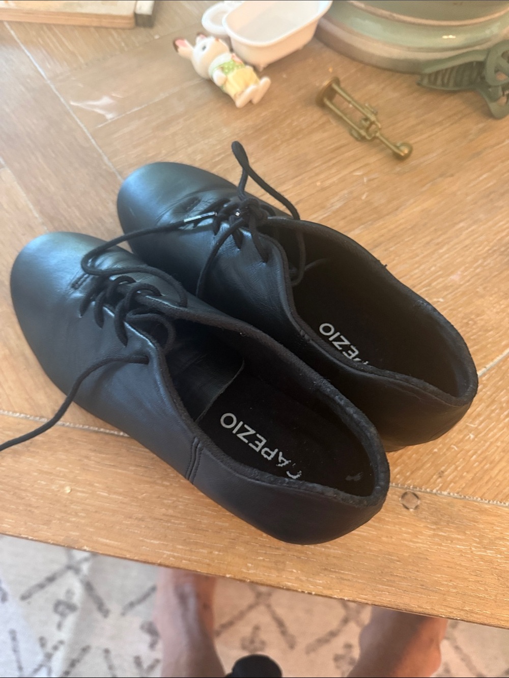Womens Black Leather Tap Shoes